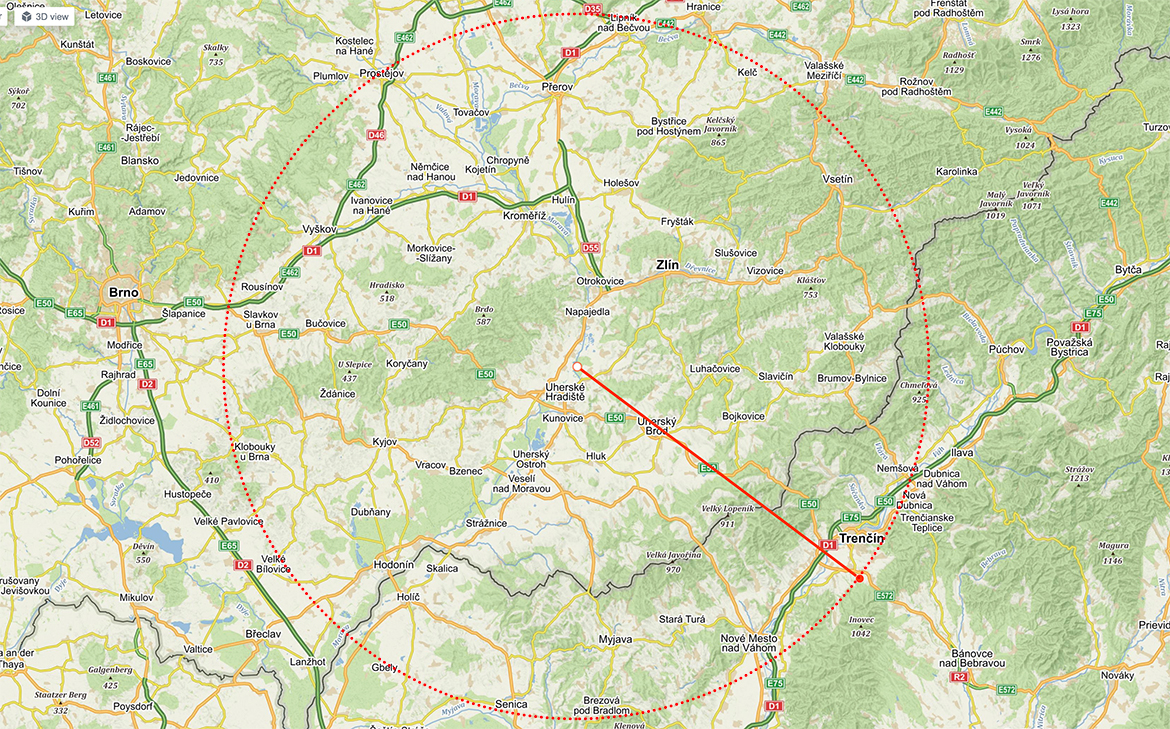 M-BIO - mapa rozvozu slunečnicových pelet - bez příměsí či pojiv ve Zlínském kraji